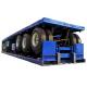 Blue CE Flatbed Container Trailer 6m 18 Wheeler Flatbed Trailer For Shipping