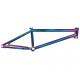 20 Inch BMX Bicycle Rainbow Frame Oil Slick Full crmo Top Tube 20.75RC 336mm Integrated Head TubeMid bb Removable Brake
