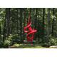 Red Painted Stainless Steel Flame Sculpture For Outdoor Landscape