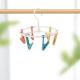 6 Clip Foldable Plastic Clothes Rack Round For Underwear Sock