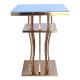 Optional Color Glass Top Bar Table Stainless Steel Gold Bar Furniture