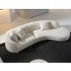 Italian minimalist fabric lamb velvet sofa set shaped curved light luxury Nordic modern corner sofa bed