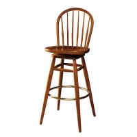 Elegant French Style Wooden Bar Stools Chair With Round Back Upholstery Fabric