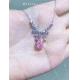 IGI Certified Lab Grown Diamond Pendants Pear Cut 2.84ct Pink Fancy Color