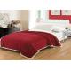 Bright Red Coral Fleece Blanket 0.5cm Thickness No Bleaching For Bedrooms