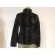 Girls Black Color Faux Fur Coat With Funnel Collar Zip Through TW77402