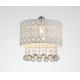 OEM ODM Matt Ivory Metal Etched Pendant Light With Clear Water Drop Bead