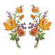 Merrowed Border Embroidery Iron On Applique Patch 2Pcs Orange Rose Flower