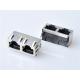 HULYN Very low profile, Shielded RJ45 Modular Jack, Through Hole Type, 1x2,with LEDs，