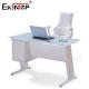 White Blue Glass Office Table With Drawer Executive Home Office Desk