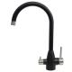 Stainle Steel 304/316 Deck Mounted Double Lever Sink Mixer Drinking Filtered Water With Kitchen Faucet Black Color