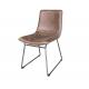 43x58x79cm Vintage Leather Dining Chairs Brown Color Custom