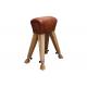 Height 100cm Solid Wood Leather Bench Stool With Four Legs