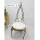 Gold Stainless Steel Commercial Wedding Banquet Chair Leather Velvet