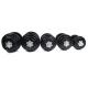 manufacture black  rubber coated iron sand dumbbell  with rubber bar
