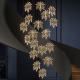 Modern staircase chandelier hotel lobby villa spiral leaf chandelier(WH-NC-74)