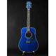 OEM custom guitar 41 inch solid spruce quilted maple blue color D style handmade Acoustic Guitar