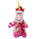 Pink Animated Plush Christmas Toys 100% Polyester Material Weaving Label