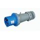 3P 63A IP44 Rainproof Screwless Industrial Plug Nylon Blue Plug with Cable Gland part no. 1227