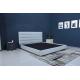 Linen Modern Italian Leather Bed / Italian Small Double Bed OEM Service