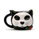 Cute Earthenware 3d Cat Shaped Animal Ceramic Mugs Design With 3D Handpaint