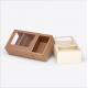 Hot sale OEM cheap packaging box kraft paper drawer box with clear window