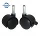 Black PVC Furniture Castors Wheels Tool With Stem 40MM