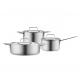 Home Kitchen Stainless Steel Cookware Set 3pcs With Lid