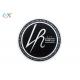 Logo LR Custom Woven Patches Black Color Iron On Cloth Patches Polyester Material