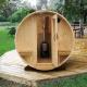 Traditional Steam Wooden Outdoor Barrel Sauna Room With Wood Fired Stove