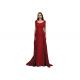 Big Red Color Tapestry Muslim Evening Dress Vintage Style Evening Gowns