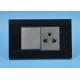 Black Electrical Outlets And Switches , 1 Gang 1 Way Electric Wall Sockets