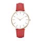 Ultra Thin Case Womens Fashion Watch PVD Plated With Genuine Leather Strap
