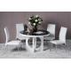 Modern Dining Room Furniture,White High Glossy/Glass Dining Table