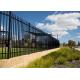 Pressed spear top security Steel fencing with Punched Tube Rails