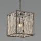 Rectangular metal chandelier with Wood Bead Chandelier (WH-CI-43)