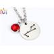 2.2mm Thickness Birthstone Crystal Womens Engraved Necklace