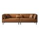 Modern Furniture living room orange color couch leather loveseat and sofa set with metal leg