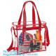 Clear PVC shopping reusable tote bags with carry handle, pvc Tote Bag Customize Logo pvc Shopping Bag, Custom Promotiona