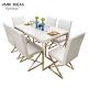Rectangular Shape Dining Room Table And Chair Set Tempered Glass Beauty Type