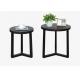 Living Room Small Black Side Table , Practical Accent Real Wood End Tables