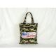 Camouflage 8oz Letter Printing Canvas Tote Bags