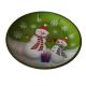 Vintage Round Tin Serving Tray Christmas Design Holiday Present Packaging