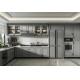 villa Standard Custom Made Modern Grey Kitchen Cabinets With Island Solid Wood