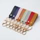 Men Engraved Leather Keychain With Rings Iron Pu Leather Keyring