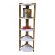 Painting MDF Wooden Corner Bookshelf With Five Layers White 46*35.5*160CM