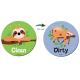 Reversible Cartoon Animal Kitchen Dishwasher Clean Sign Magnet