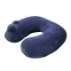 Customized Button Press Travel Blue Inflatable Neck Pillow For Camping Trips