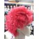 Body Wave Short Synthetic Human Hair Full Lace Wigs With Bang , Pink Colored