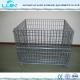 Grey Foldable Wire Mesh Cages For Workshop Pallet Metal Crate Front Drop Gate